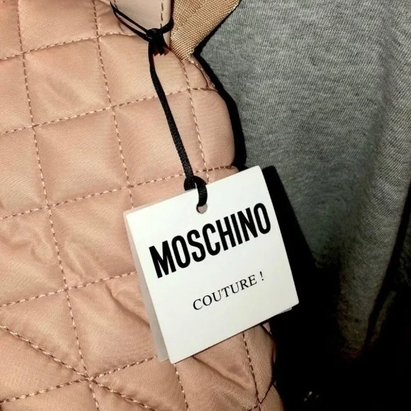 🎉HP🎉New Moschino Large Nylon Quilted Logo Light Blush Pink Backpack✨LimitedEd - Picture 14 of 15